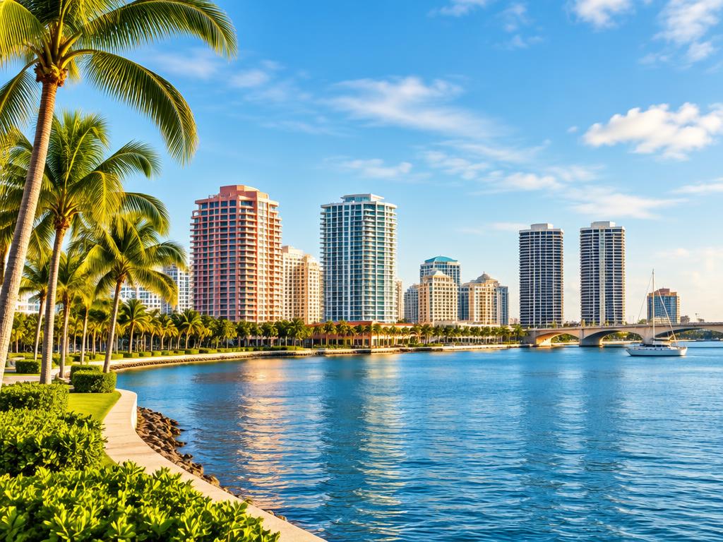 West Palm Beach waterfront and skyline
